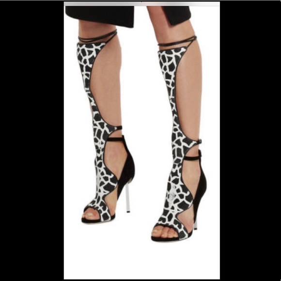 SERGIO ROSSI Minerva Printed Stingray and Suede Sandals gladiator ! - Picture 11 of 11